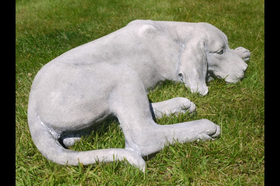 Laying Dog Garden Statue Dog Garden Ornament Sculpture Patio Etsy UK