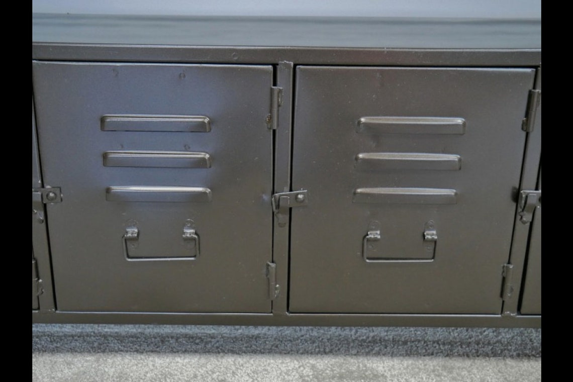 Industrial design metal gunmetal grey unit sideboard Etsy