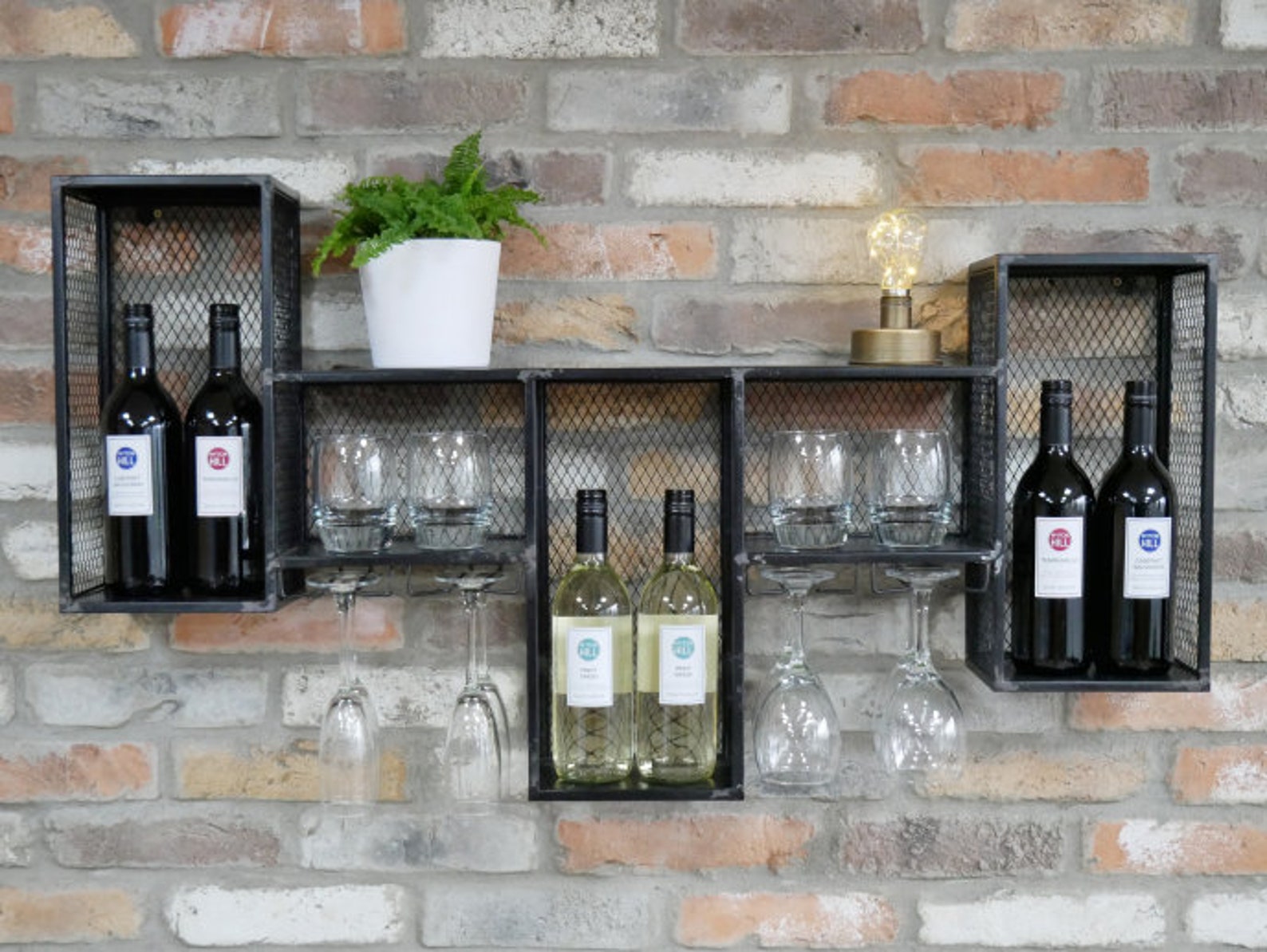 Wall Wine Bar Unit Shelving Drinks Wine Rack Man Cave Etsy