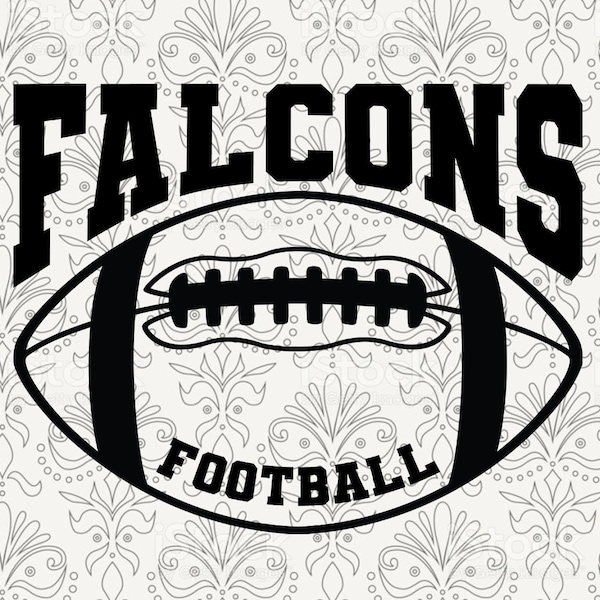 Falcons Football Silhouette Team Clipart vector svg file for cutting with Cricut, Sublimation Png and Svg for Shirts, Vinyl Cut File