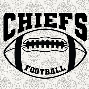 Chiefs Football Silhouette Team Clipart vector svg file for cutting with Cricut, Sublimation Png and Svg for Shirts, Vinyl Cut File