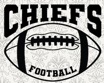 Chiefs Football Silhouette Team Clipart vector svg file for cutting with Cricut, Sublimation Png and Svg for Shirts, Vinyl Cut File