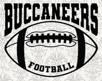 File vettoriale in formato svg della silhouette della squadra di football dei Buccaneers per il taglio con Cricut, PNG e SVG per sublimazione per magliette, file di taglio in vinile