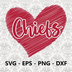 Chiefs Football Love svg, eps, png, dxf, pdf, layered file, Ready For Silhouette Cricut and Sublimation, Svg Files