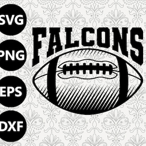 Falcons Football Shading Silhouette Team Clipart Vektor svg Datei zum Schneiden mit Cricut, Sublimation Png und Svg für Shirts
