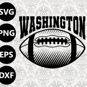 Washington Football Shading Silhouette Team Clipart arquivo svg vetorial para corte com Cricut, Sublimação Png e Svg para camisas