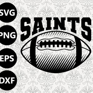 Saints Football Shading Silhouette Team Clipart Vektor svg Datei zum Schneiden mit Cricut, Sublimation Png und Svg für Shirts