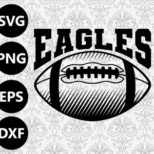 Eagles Football Shading Silhouette Team Clipart Vektor svg Datei zum Schneiden mit Cricut, Sublimation Png und Svg für Shirts