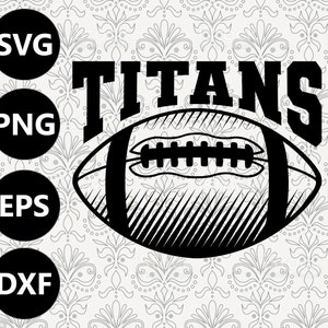 Titans Football Shading Silhouette Team Clipart Vektor svg Datei zum Schneiden mit Cricut, Sublimation Png und Svg für Shirts
