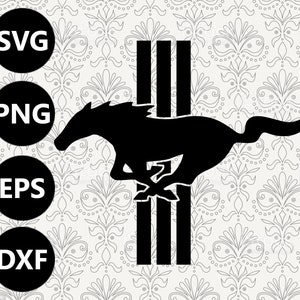 Ford Mustang Logo Silhouette Clipart vector svg file for cutting with Cricut