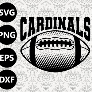 Cardinals Football Shading Silhouette Team Clipart Vektor svg Datei zum Schneiden mit Cricut, Sublimation Png und Svg für Shirts