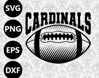 Cardinals Football Shading Silhouette Team Clipart vector svg file for cutting with Cricut, Sublimation Png and Svg for Shirts