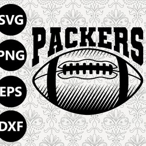 Packer Football Shading Silhouette Team Clipart Vektor svg Datei zum Schneiden mit Cricut, Sublimation Png und Svg für Shirts