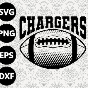 Chargers Football Shading Silhouette Team Clipart Vektor svg Datei zum Schneiden mit Cricut, Sublimation Png und Svg für Shirts