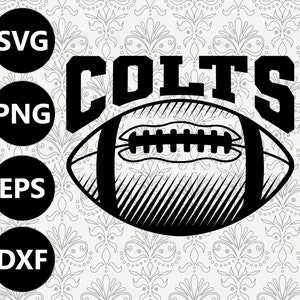 Colts Football Shading Silhouette Team Clipart Vektor svg Datei zum Schneiden mit Cricut, Sublimation Png und Svg für Shirts