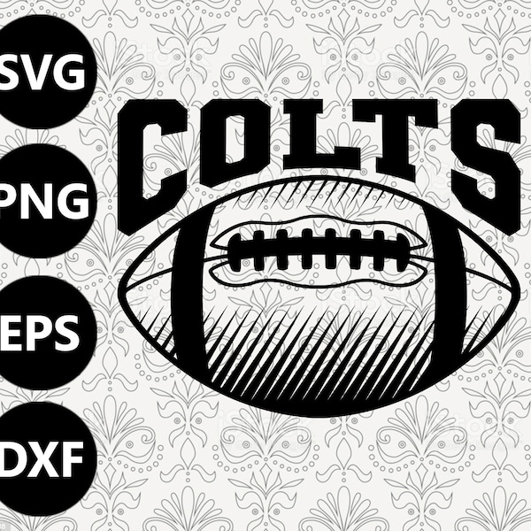 Colts Football Shading Silhouette Team Clipart vector svg file for cutting with Cricut, Sublimation Png and Svg for Shirts