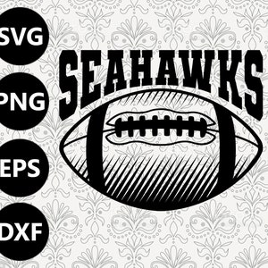 Seahawks Football Shading Silhouette Team Clipart Vektor svg Datei zum Schneiden mit Cricut, Sublimation Png und Svg für Shirts