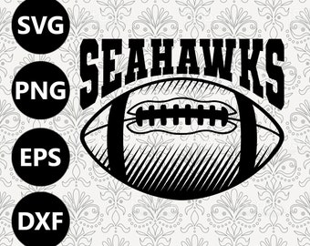 Seahawks Football Shading Silhouette Team Clipart archivo vectorial svg para cortar con Cricut, Sublimación Png y Svg para camisetas