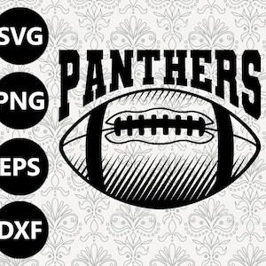 Panthers Football Shading Silhouette Team Clipart Vektor svg Datei zum Schneiden mit Cricut, Sublimation Png und Svg für Shirts