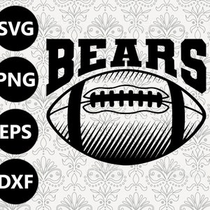 Bären Fußball Shading Silhouette Team Clipart Vektor svg Datei zum Schneiden mit Cricut, Sublimation Png und Svg für Shirts