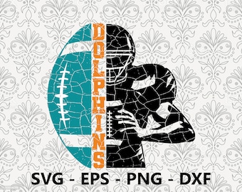 Dolphins Distressed Half Hand svg, eps, png, dxf, pdf, layered file, Ready For Silhouette Cricut and Sublimation, Svg Files