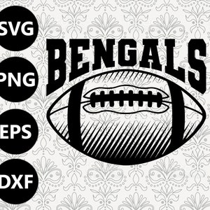 Bengals Football Shading Silhouette Team Clipart Vektor svg Datei zum Schneiden mit Cricut, Sublimation Png und Svg für Shirts