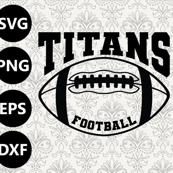 Titans Football Silhouette Team Clipart vector svg-bestand voor snijden met Cricut, Sublimation Png en Svg voor Shirts, Vinyl Cut File