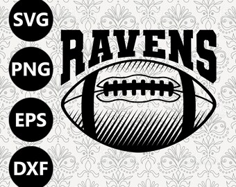 Ravens Football Shading Silhouette Team Clipart vector svg file for cutting with Cricut, Sublimation Png and Svg for Shirts