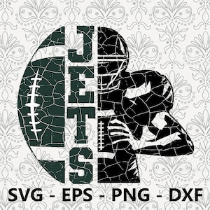 Jets Distressed Half Hand svg, eps, png, dxf, pdf, fichier en couches, Ready For Silhouette Cricut and Sublimation, Svg Files