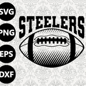Steelers Football Shading Silhouette Team Clipart Vektor-Svg-Datei zum Schneiden mit Cricut, Sublimation Png und SVG für Hemden