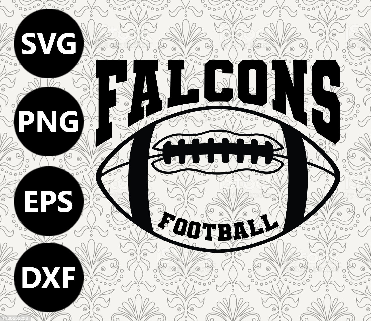 Falcons Football Silhouette Team Clipart Vector Svg File for Etsy