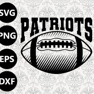Patriots Football Shading Silhouette Team Clipart Vektor svg Datei zum Schneiden mit Cricut, Sublimation Png und Svg für Shirts