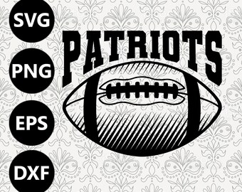 Patriots Football Shading Silhouette Team Clipart vector svg file for cutting with Cricut, Sublimation Png and Svg for Shirts