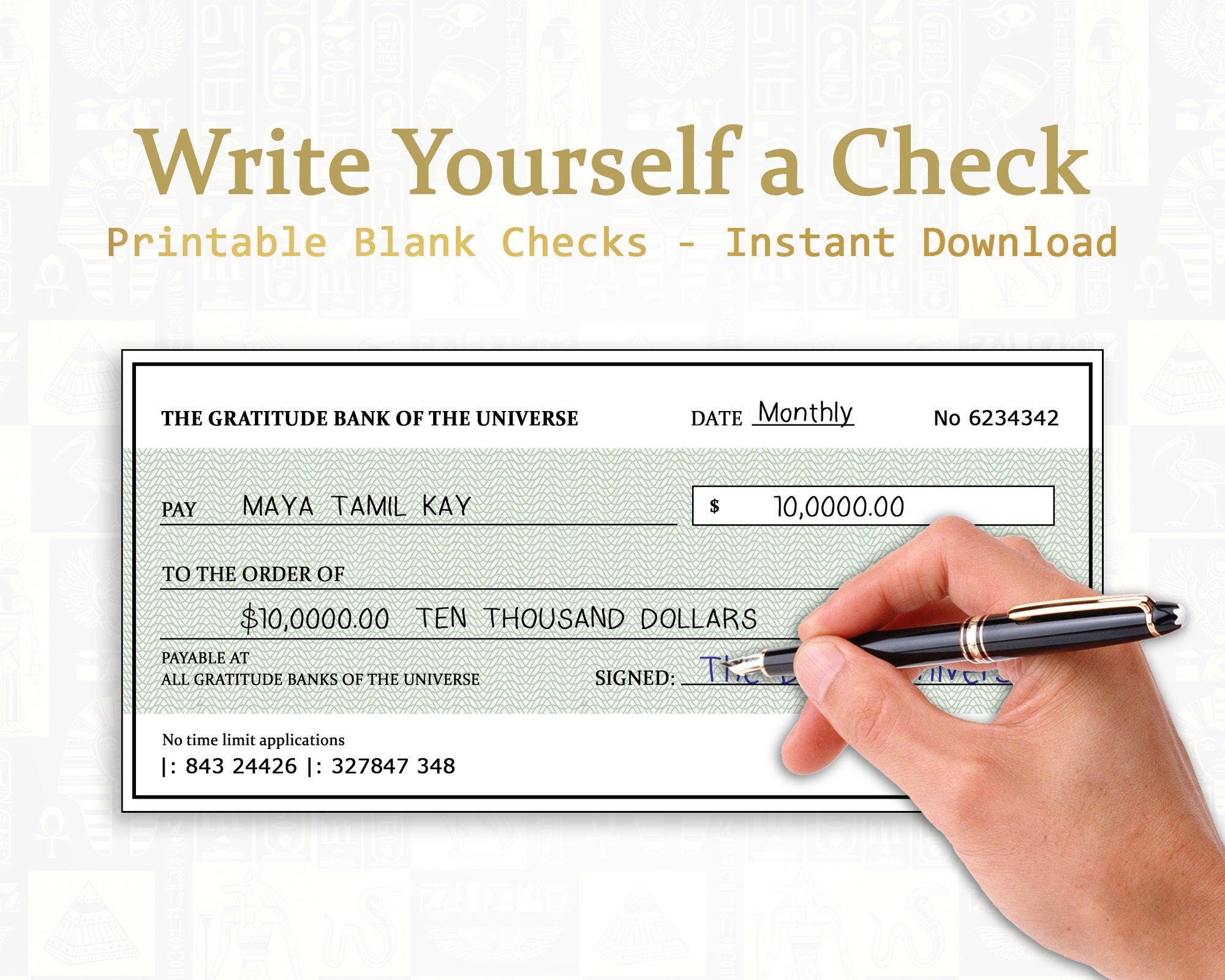 Blank check movie money