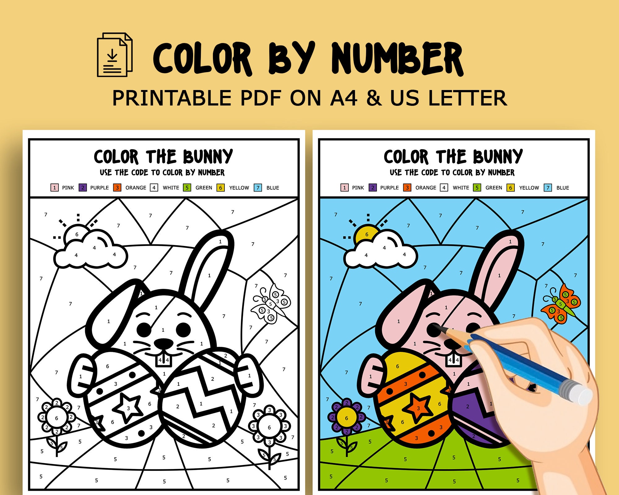 printable color by number pages for kids preschool coloring etsy