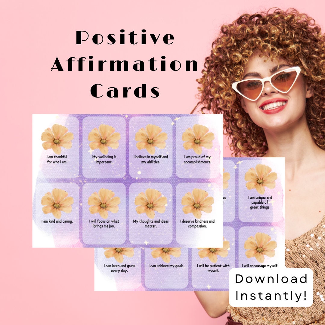 Purple Affirmation Cards for Confidence - PDF Print - Etsy