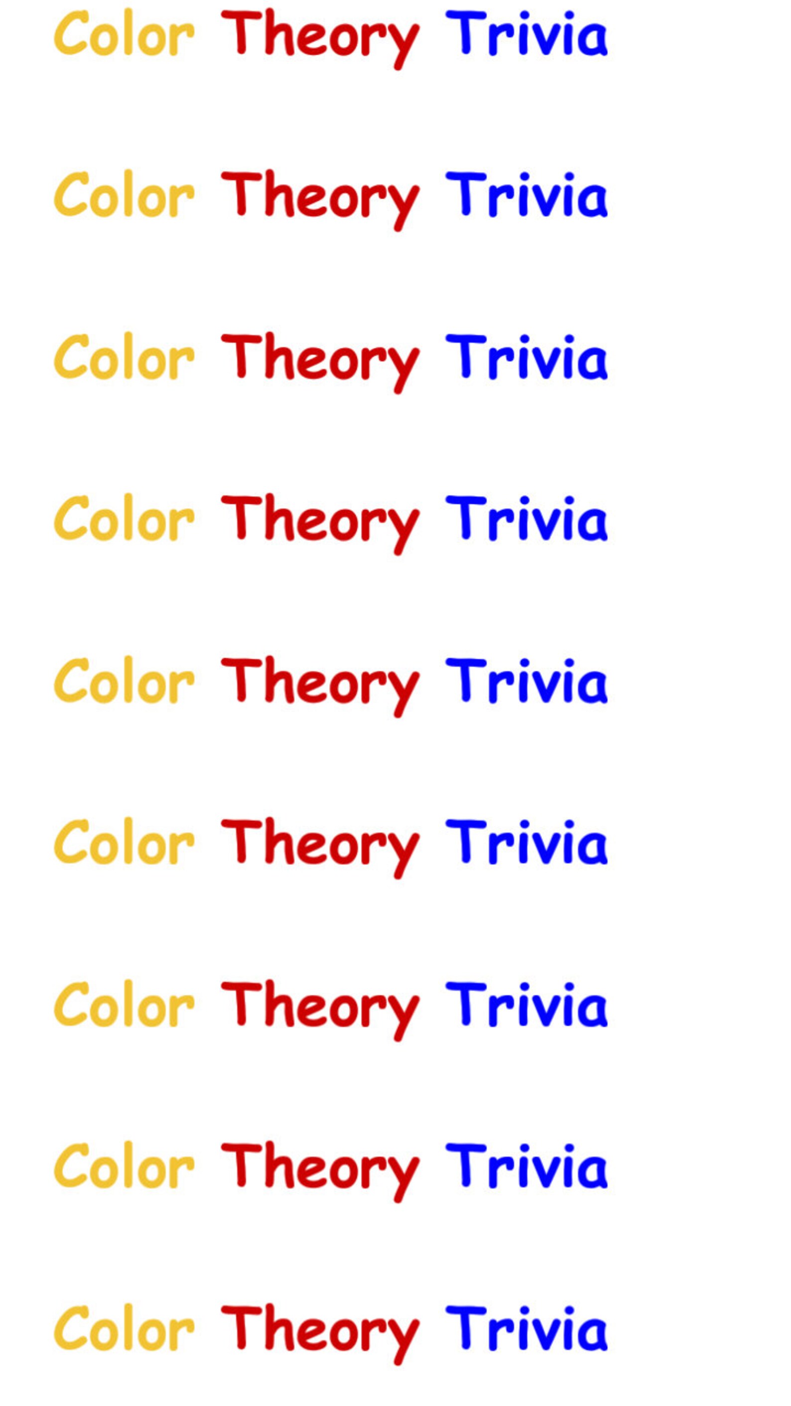 Color Theory Trivia Cards Trivia Game DIY Art Trivia Cards Etsy