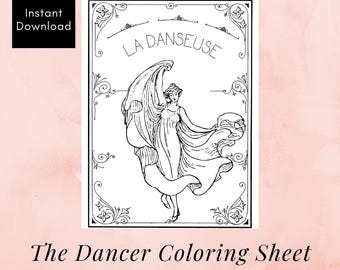 The Dancer French Coloring Sheet - PDF Print