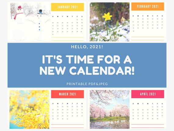 Printable Calendar 2021 | Monthly Printable Calendar Template | printable calendar monthly planner | Weekly Calendar | Digital Download