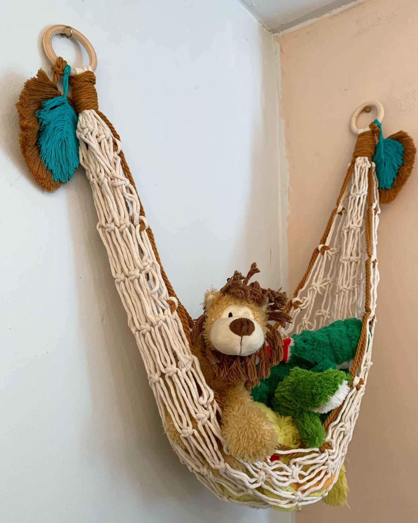 The Declan MacramÃ© Toy Hammock Nursery Decor | Etsy
