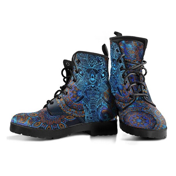 Mandala Elephant Women's Leather Boots main image 1