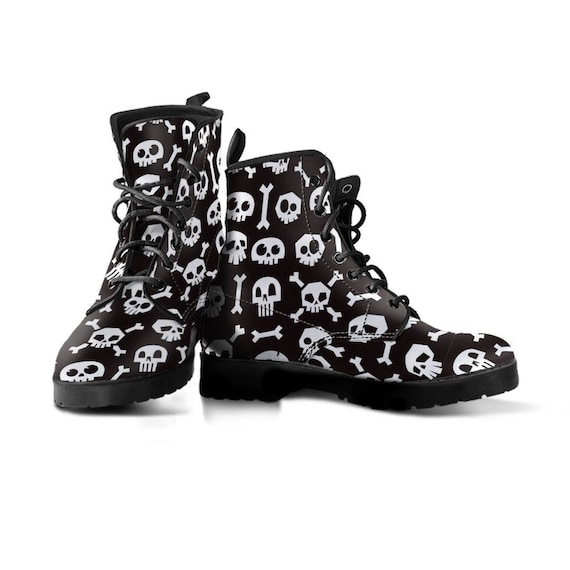 Skull combat boots discount