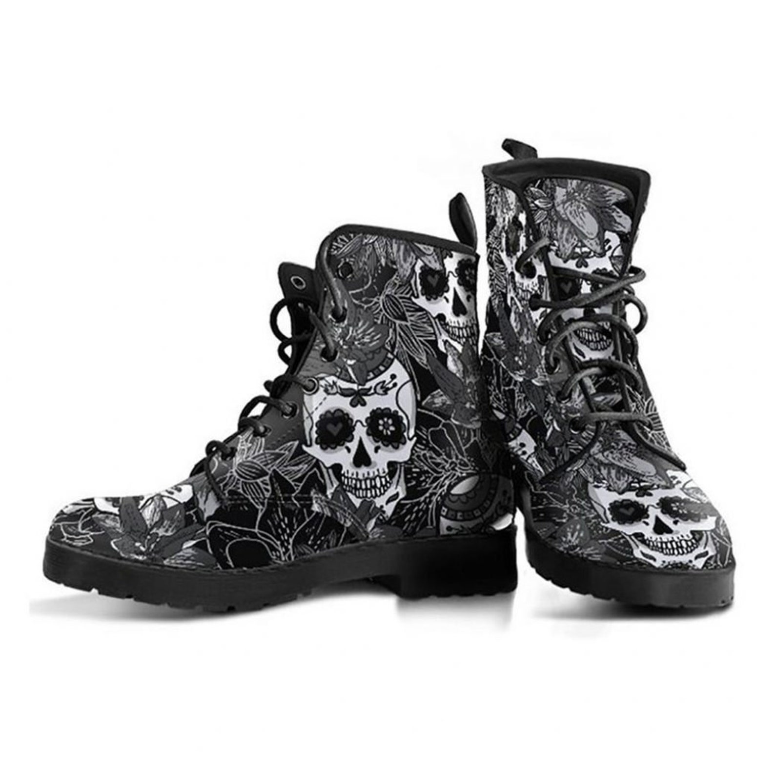 Colorful Skull Women's Leather Boots main image 0