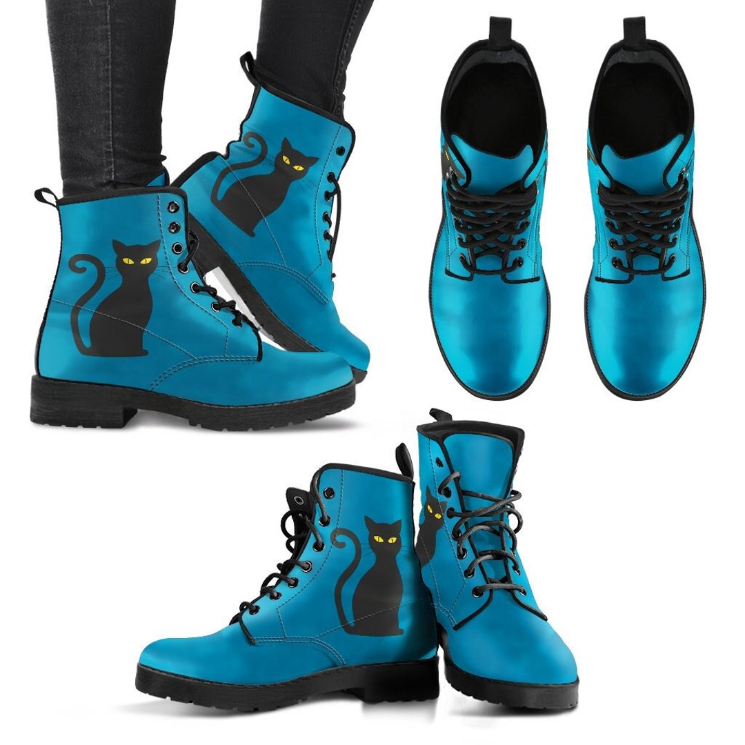 Blue Cat Boot Shoes Women's Boots Vegan Leather Combat Etsy
