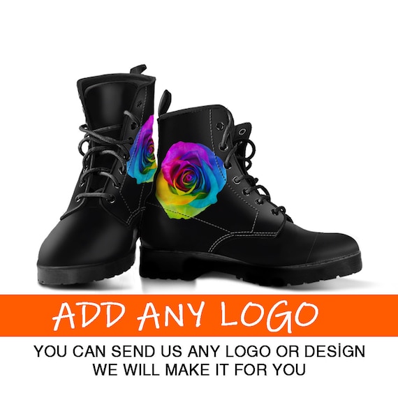 Bare overfyldt Måge vejr Custom Logo Boots Add Your Logo Design Your Own Shoes Vegan - Etsy