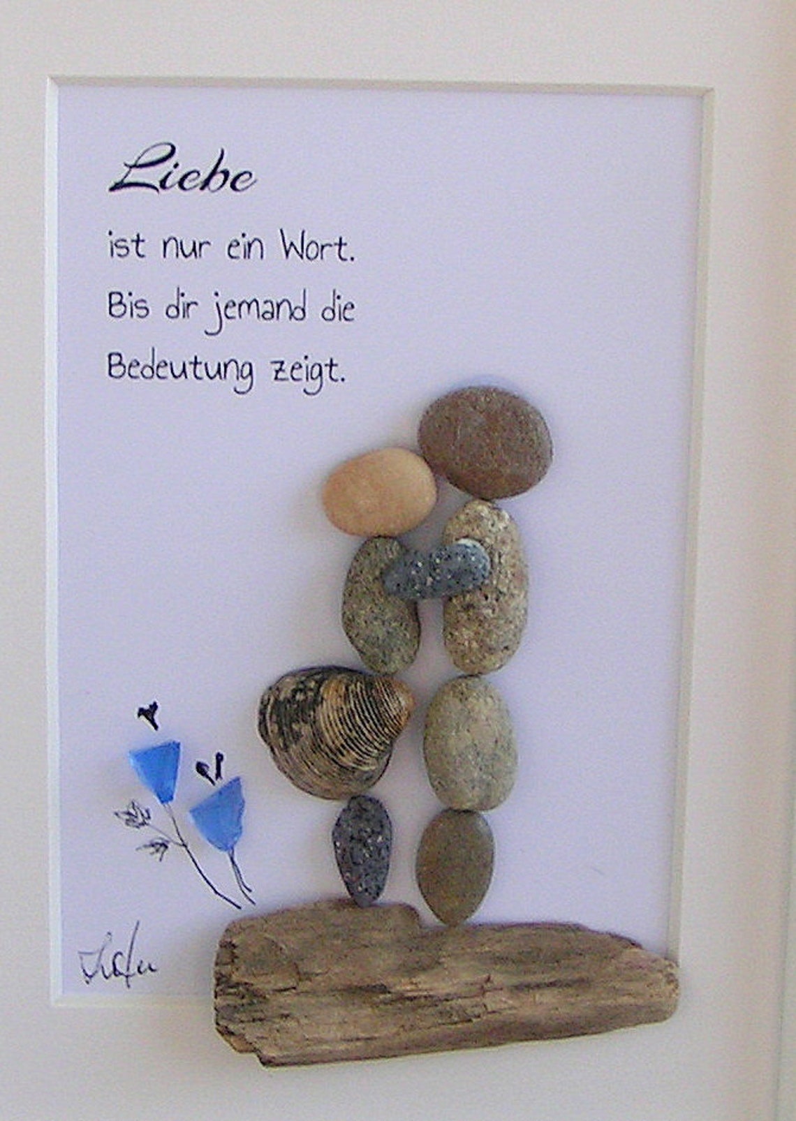 Steinbild Liebe ist nur ein Wort...... Etsy