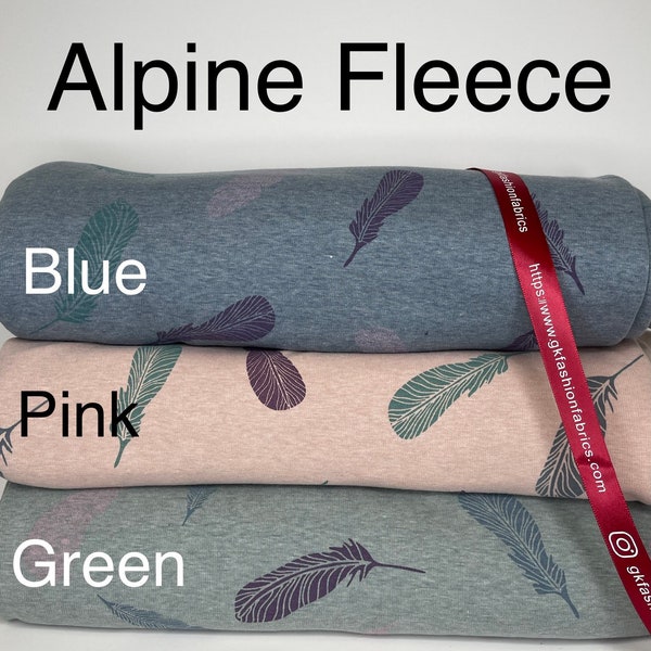 Tissu polaire alpin bohème plumes, tissu sweat-shirt, tissu à capuche, tissu pour pull, tissu en coton, tissu polaire, avec fourrure