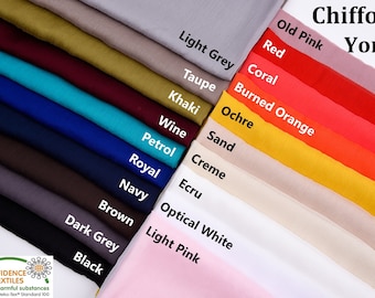 Crinkled Chiffon, Chiffon Yoryu Fabric - Yoryu Chiffon by yard , by half yard ,chiffon yoryu dress blouse fabric, per metre