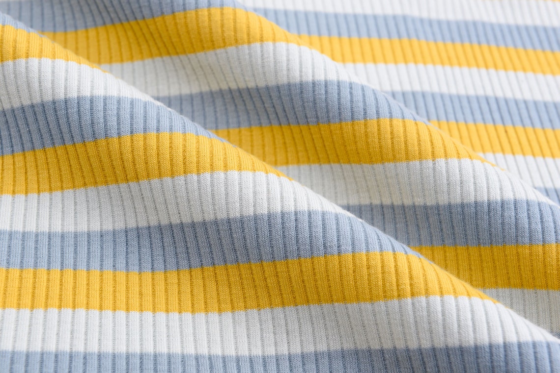 Knitted Ribbing Cotton Jersey Fabric Striped Rib Knit Fabric | Etsy