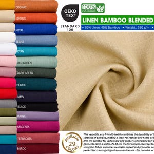 Linen Bamboo Blended Natural Fabric, Soft Drape, Dresses, Sleepwear, Blouses, Bamboo Fiber, Ultra-soft Bamboo Linen, Wedding Party, drapery